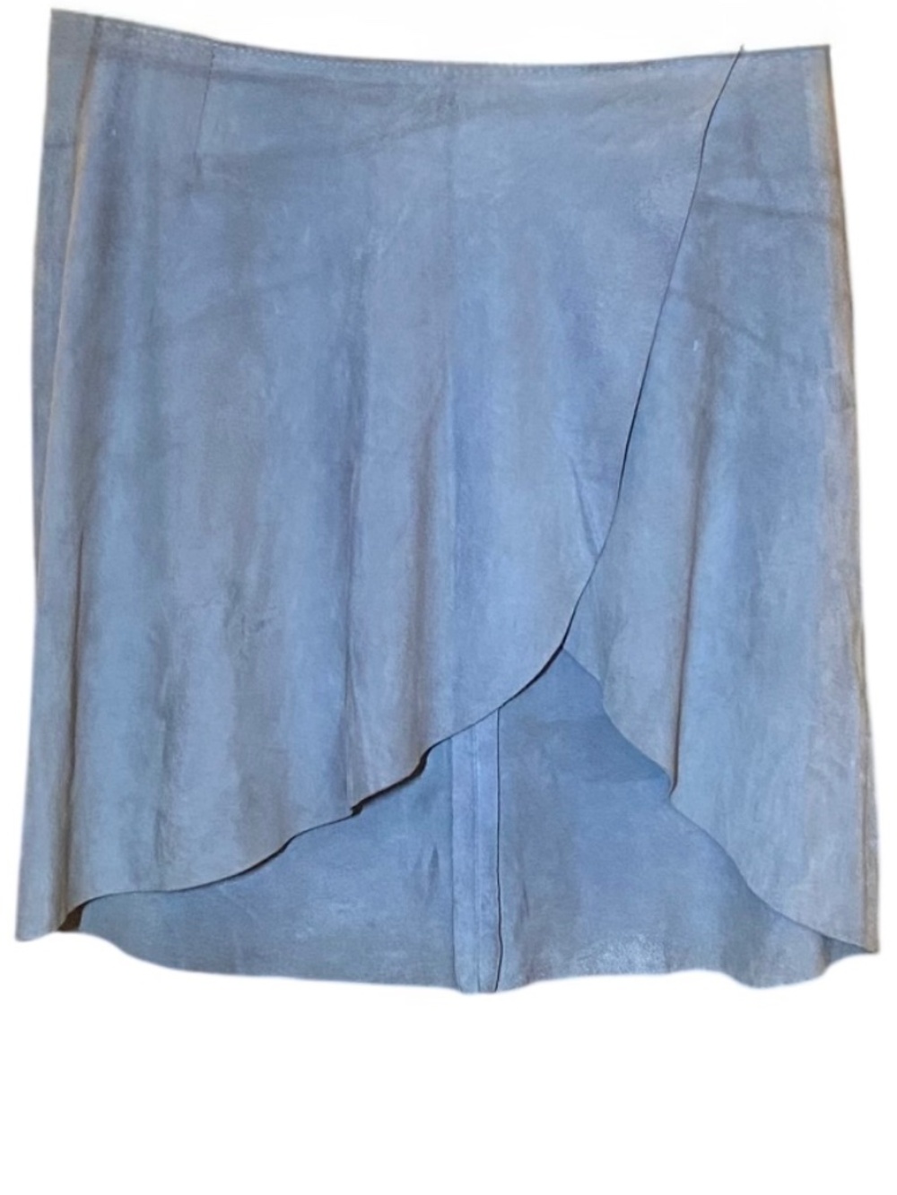 Blue Deep Italy Cerulean Suede 2-Piece Halter Top Wrap Skirt Set 42 6
